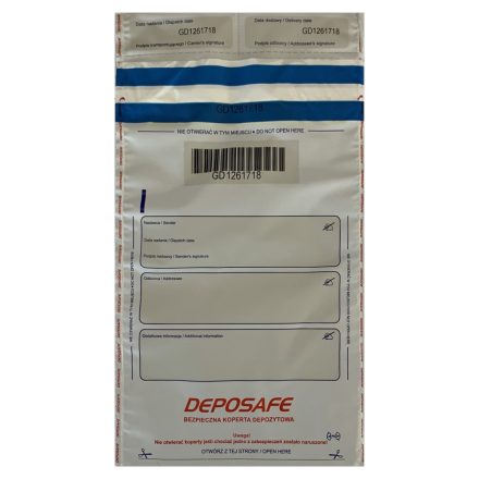Pénzszállító zacskó DEPOSAFE M-5 (160x250mm)
